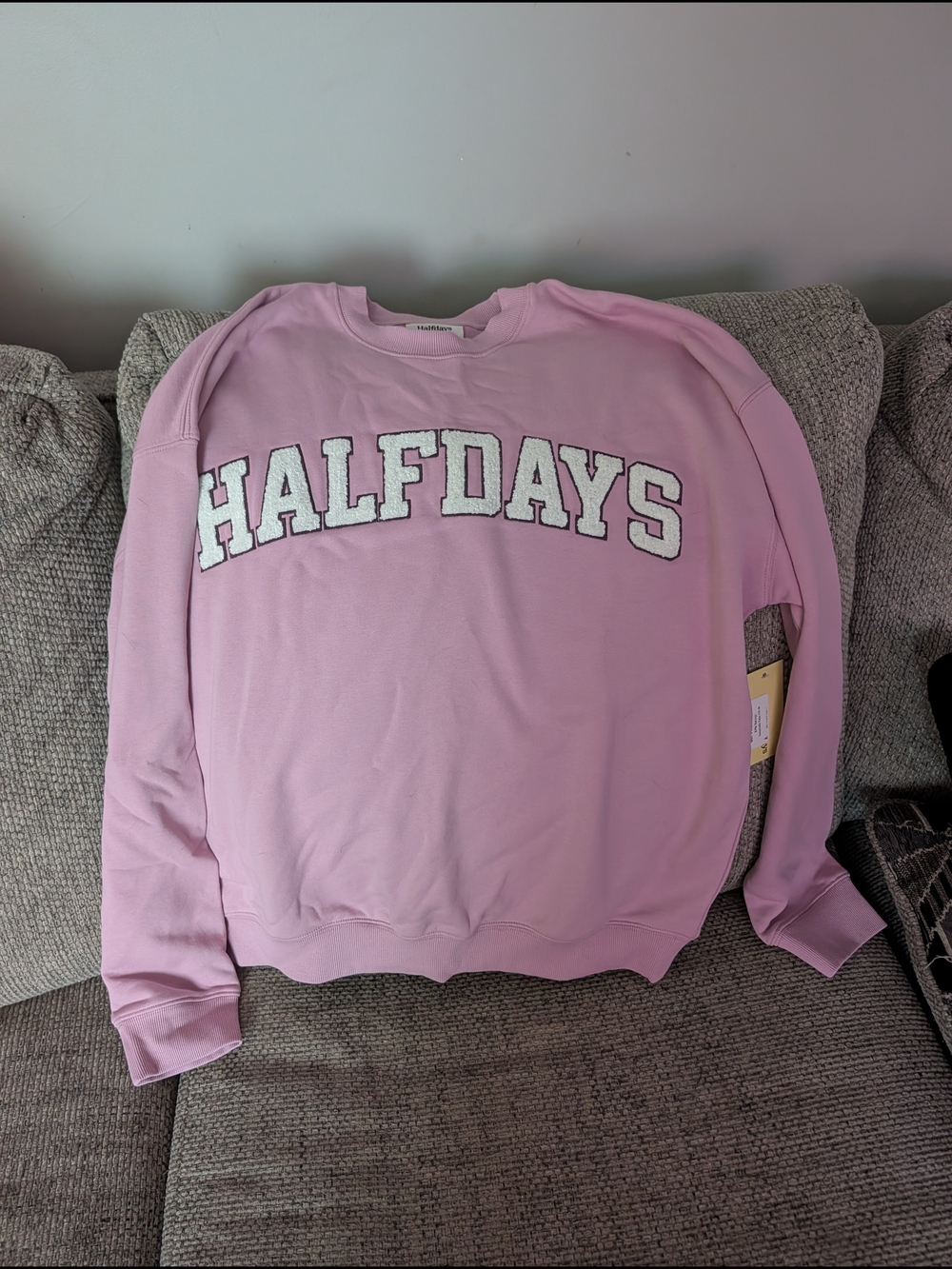 HALFDAYS Women's Light Pink Crewneck Sweatshirt